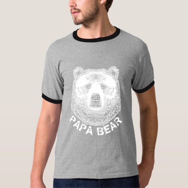 Papa Bear, Hand Drawn Illustration T-Shirt (Front)