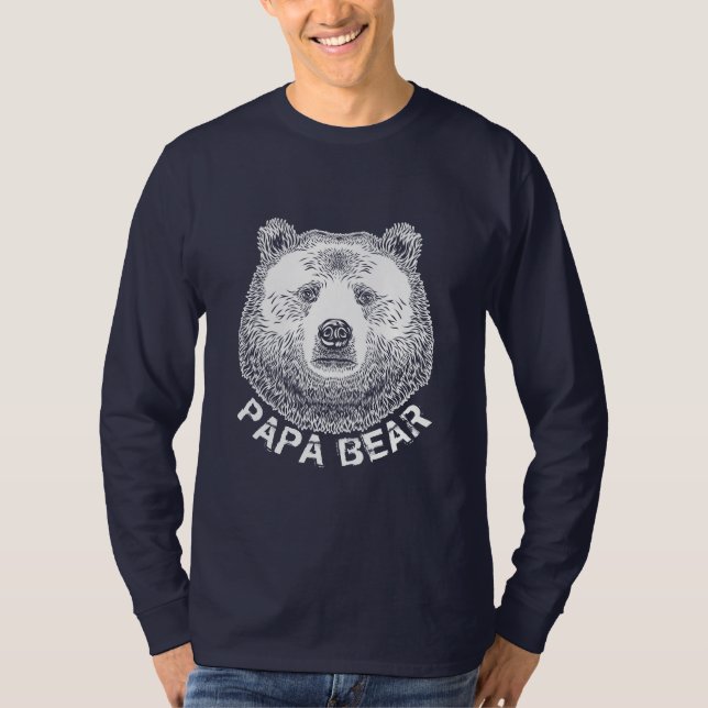 Papa Bear, Hand Drawn Illustration T-Shirt (Front)