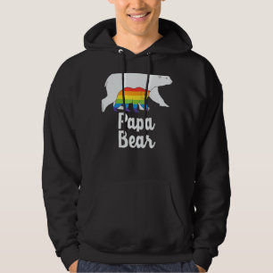 Papa Bear Lgbt Pride Gay Rainbow Proud Dad Fathers Hoodie