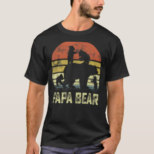 Papa Bear Matching Family Cub 4 kids Father's Day T-Shirt