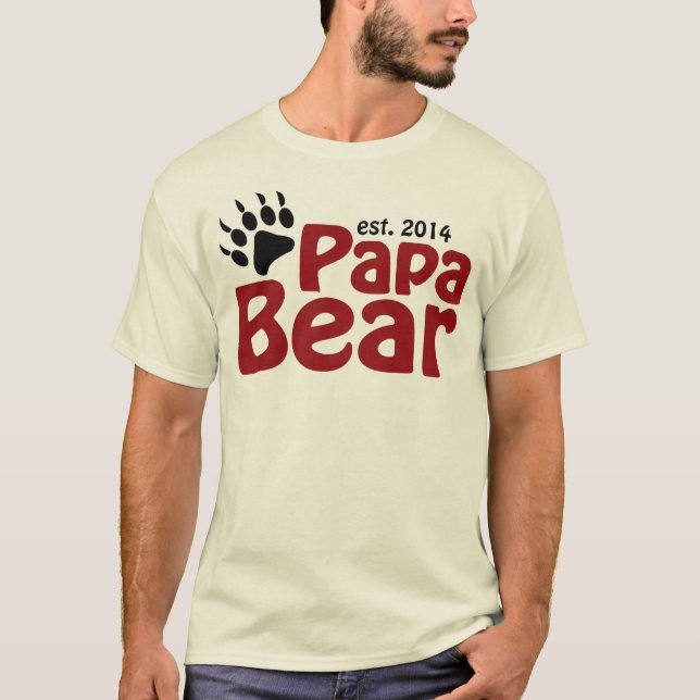 Papa Bear New Dad 2014 T-Shirt (Front)