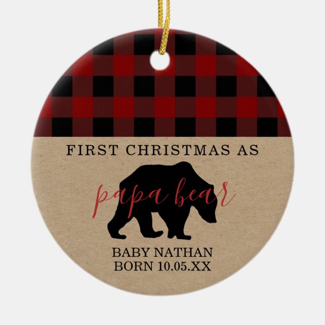 Papa Bear ornament first Christmas dad (Front)