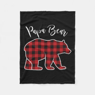 Papa Bear Pajama Red Buffalo Xmas Funny Family Chr Fleece Blanket