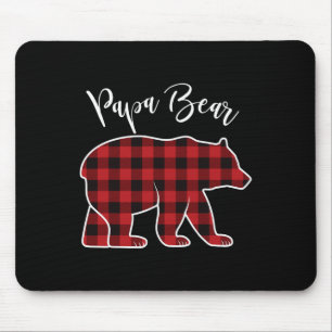 Papa Bear Pajama Red Buffalo Xmas Funny Family Chr Mouse Pad