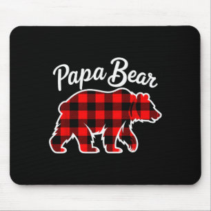 Papa Bear Pajama Red Buffalo Xmas Funny Family Chr Mouse Pad