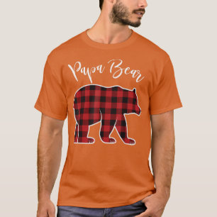 Papa Bear Pajama Red Buffalo Xmas Funny Family Chr T-Shirt