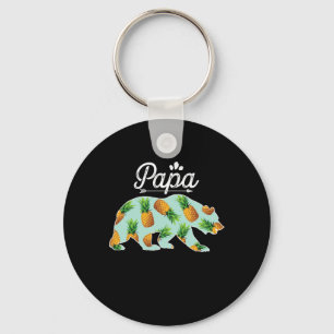 Papa Bear Pineapple Aloha Beaches Matching Couple  Key Ring