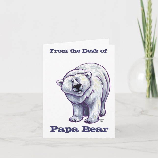 Papa Bear Polar Bear Note Cards (Front)