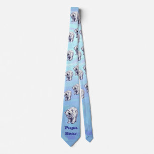Papa Bear Polar Bear Tie