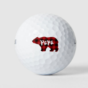Papa Bear - Red and Black buffalo plaid Golf Balls