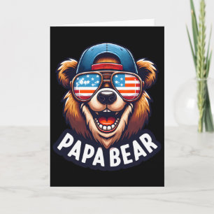 Papa Bear Shirt Fathers Day Gift Us American Flag Card