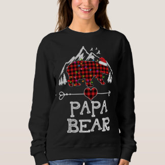 Papa Bear Shirt, Red Buffalo Plaid Papa Bear Pajam Sweatshirt