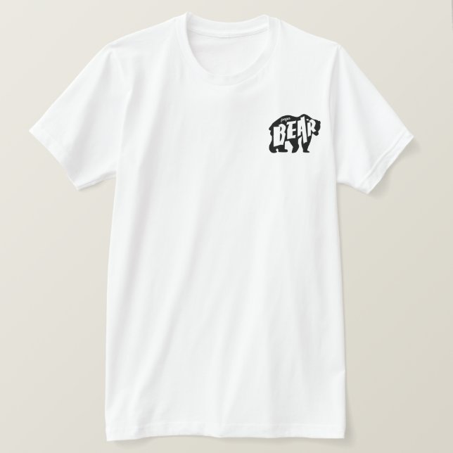 Papa Bear Silhouette.Black T-Shirt (Design Front)