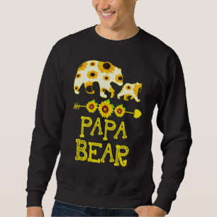 Papa Bear Sunflower Matching Family Bear Sweatshirt