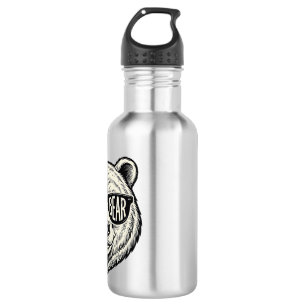 Papa Bear Sunglasses Bear Head Vector Design_1 532 Ml Water Bottle