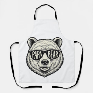 Papa Bear Sunglasses Bear Head Vector Design_1 Apron