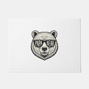 Papa Bear Sunglasses Bear Head Vector Design_1 Doormat