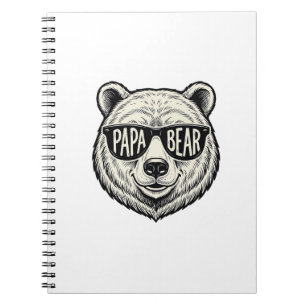 Papa Bear Sunglasses Bear Head Vector Design_1 Notebook
