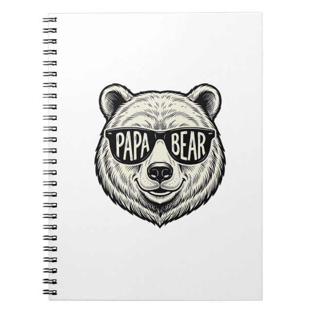Papa Bear Sunglasses Bear Head Vector Design_1 Notebook (Front)