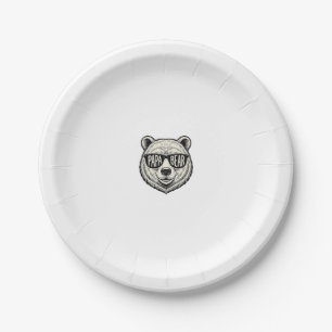 Papa Bear Sunglasses Bear Head Vector Design_1 Paper Plate