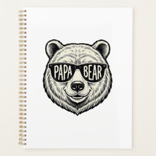 Papa Bear Sunglasses Bear Head Vector Design_1 Planner