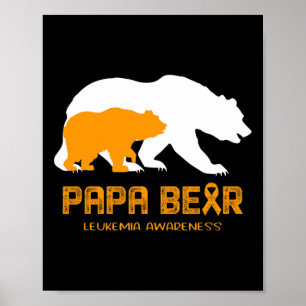 Papa Bear Support Leukaemia Awareness Poster