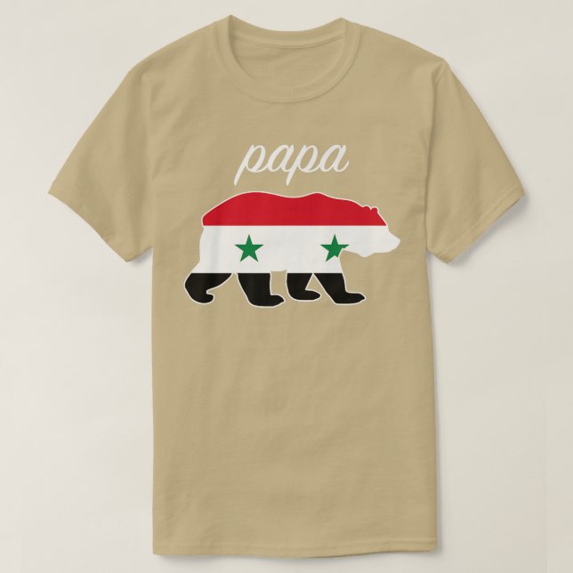 Papa Bear Syria Flag Syrian Roots Premium  T-Shirt (Design Front)