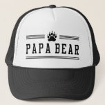 Papa Bear Trucker Hat<br><div class="desc">Papa Bear t-shirt design with a bear paw for your dad</div>
