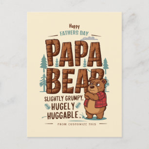 Papa Bear Vibes – Slightly Grumpy, Hugely Huggable Holiday Postcard