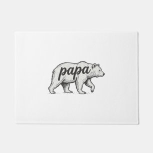 Papa Bear Vintage Engraving Vector Design_1 Doormat