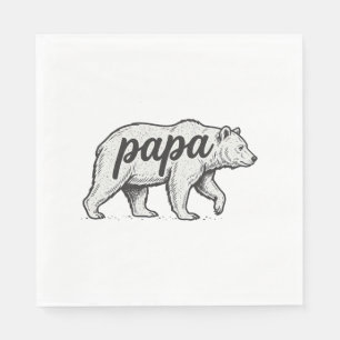 Papa Bear Vintage Engraving Vector Design_1 Napkin