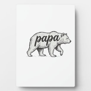Papa Bear Vintage Engraving Vector Design_1 Plaque