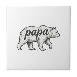 Papa Bear Vintage Engraving Vector Design_1 Tile