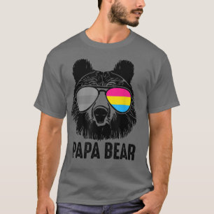 Papa Bear Wearing Cool Sunglasses Panseua Flag Pri T-Shirt