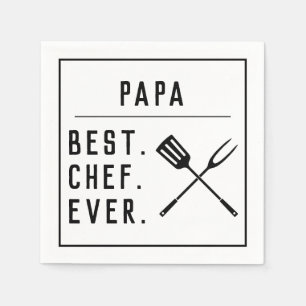 Papa Best Chef Ever Cool Father's Day BBQ Party Napkin