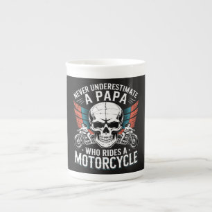 Papa Biker Who Rides A Motorcycle Bone China Mug