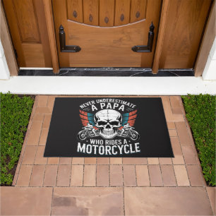 Papa Biker Who Rides A Motorcycle Doormat