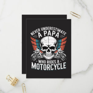Papa Biker Who Rides A Motorcycle Invitation Postcard