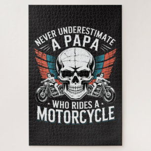 Papa Biker Who Rides A Motorcycle Jigsaw Puzzle