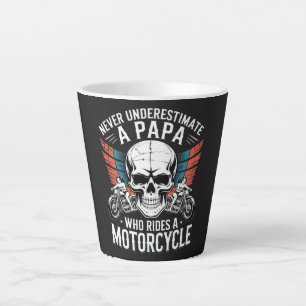 Papa Biker Who Rides A Motorcycle Latte Mug