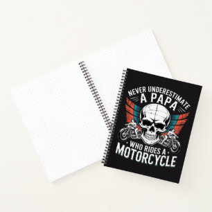 Papa Biker Who Rides A Motorcycle Notebook