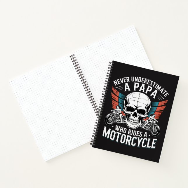 Papa Biker Who Rides A Motorcycle Notebook (Inside)
