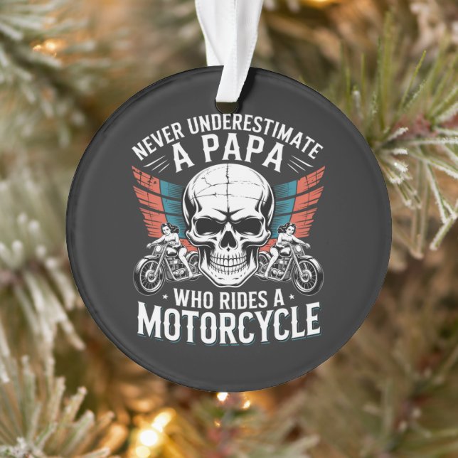 Papa Biker Who Rides A Motorcycle Ornament (Tree)