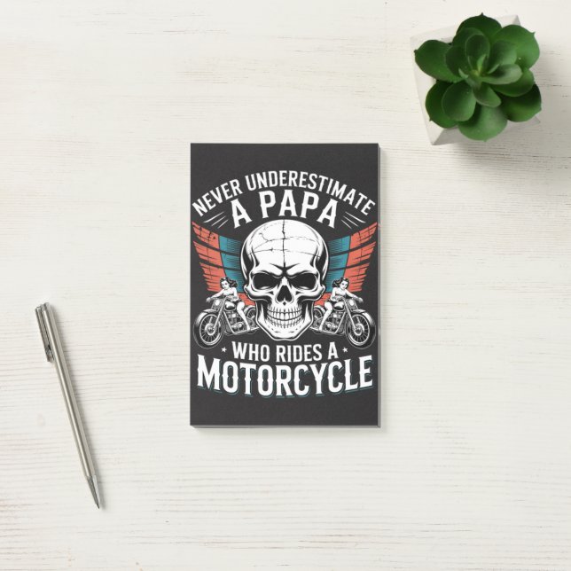 Papa Biker Who Rides A Motorcycle Post-it Notes (Office)