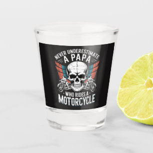 Papa Biker Who Rides A Motorcycle Shot Glass