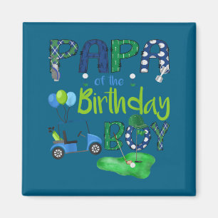 Papa Birthday Boy Hole One Graphic Art Magnet