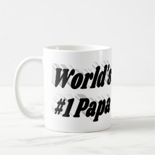 Papa black half text coffee mug