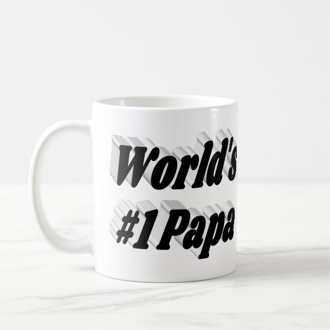 Papa black half text  coffee mug (Left)