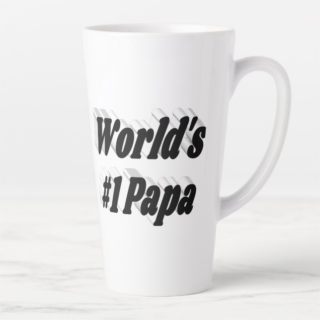 Papa black text   latte mug (Right)