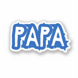 Papa Blue Dad Bubble Letter